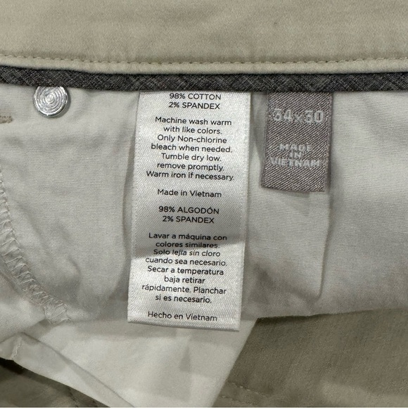 Hickey Freeman 5-Pocket Stretch Cotton Button-Front Trousers Size 34 x 30 EUC - Picture 5 of 10